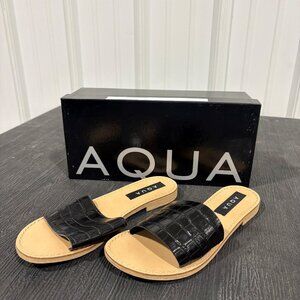 ✨ Aqua Croc‑Embossed Slide Sandals – Size 7 (Brand New!) ✨